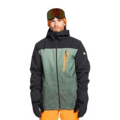 Kurtka snowboardowa męska Quiksilver Morton. Zielone kurtki męskie Quiksilver, na zimę, m, bez wzorów, sportowe, bez kaptura. Za 599.99 zł.