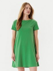 United Colors Of Benetton Sukienka codzienna 3Z1RDV01E Zielony Regular Fit. Zielone sukienki damskie United Colors Of Benetton, na co dzień, xs, bez wzorów, z bawełny, bez kołnierzyka, bez ramiączek, proste. Za 109.99 zł.