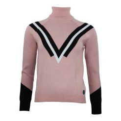 Damski sweter z golfem Peak Mountain Adonie. Czerwone swetry nierozpinane damskie Peak Mountain, na zimę, bez wzorów, sportowe, bez kołnierzyka, bez ramiączek. W wyprzedaży za 233.00 zł.
