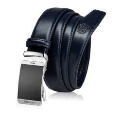 Skórzany pasek męski BETLEWSKI Granatowy 130. Niebieskie paski męskie Betlewski, ze skóry. Za 99.00 zł.