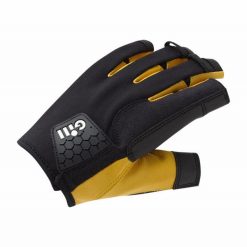 Rękawiczki żeglarskie Pro Gloves, krótkie palce, czarne. Czarne rękawiczki męskie GILL, bez wzorów. Za 258.35 zł.