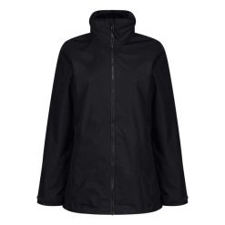 Kurtka Wodoodporna Damska. Czarne kurtki sportowe damskie Regatta, xl, bez wzorów, z elastanu, bez ramiączek, z kapturem, trekkingowe. Za 145.99 zł.