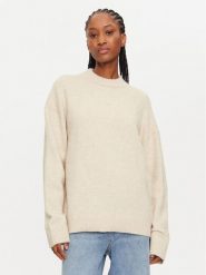 Calvin Klein Sweter J20J224636 Brązowy Regular Fit. Brązowe swetry nierozpinane damskie Calvin Klein, s, bez wzorów, z syntetyku, bez kołnierzyka, bez ramiączek. Za 479.99 zł.