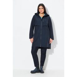 Damskie parka boczne rozcięcia na zamek kaptur kieszenie na zamek. Niebieskie parki damskie Ulla Popken, plus size, bez wzorów, z bawełny, plus size, bez kaptura. W wyprzedaży za 639.99 zł.