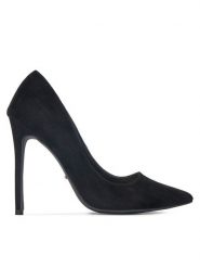DeeZee Szpilki 92831-201-BLACK SU Czarny. Czarne szpilki damskie DeeZee, bez wzorów, z materiału, bez obcasa, na szpilce, bez zapięcia. Za 139.99 zł.