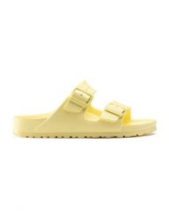 Męskie sandały Birkenstock Arizona EVA żółte regular 1022416. Żółte sandały męskie Birkenstock, na lato, bez wzorów, z materiału, klasyczne, bez zapięcia. Za 282.10 zł.