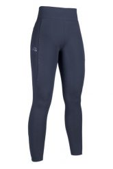 Damskie legginsy jeździeckie z pełną przyczepnością HKM Alice. Niebieskie legginsy damskie HKM, bez wzorów, z materiału. Za 331.75 zł.