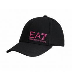 Czapka z daszkiem EA7 Emporio Armani bejsbolówka. Czarne czapki damskie Emporio Armani Connected, bez wzorów. Za 229.00 zł.