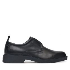 Półbuty HUGO. Czarne buty wizytowe męskie Hugo, bez wzorów, bez obcasa, bez zapięcia. Za 489.99 zł.