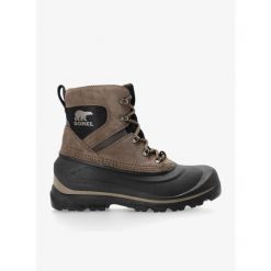 Buty zimowe męskie Sorel Buxton Lace Boot WP. Czarne buty zimowe męskie Sorel, na zimę, bez wzorów, bez obcasa, bez zapięcia. Za 424.99 zł.