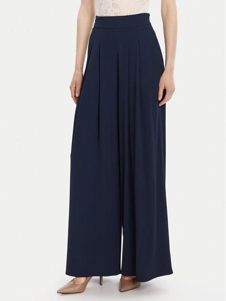 Rinascimento Spodnie palazzo CFC0125495003 Granatowy Wide Leg. Niebieskie spodnie materiałowe damskie Rinascimento, bez wzorów, z materiału. Za 369.99 zł.