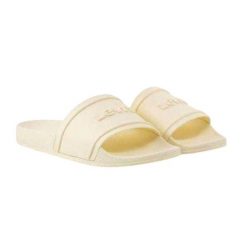 Klapki Unisex Dla Dorosłych 3D June. Żółte klapki męskie Levi's®, bez wzorów, z materiału, z otwartym noskiem, bez zapięcia. Za 89.00 zł.