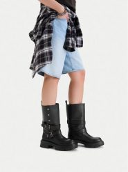 G-Star Raw Kozaki EO-GLCIEA-8137 Czarny. Czarne kozaki damskie G-Star, bez wzorów, ze skóry, bez obcasa, na płaskiej podeszwie, bez zapięcia. Za 599.99 zł.