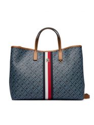 Tommy Hilfiger Torebka Th Monoplay Satchel Corp AW0AW19516 Granatowy. Niebieskie shopperki damskie Tommy Hilfiger, bez wzorów, ze skóry, bez dodatków. Za 949.99 zł.