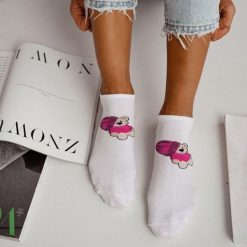 Białe stopki damskie różowy miś z czapką 1221. Białe czapki damskie Milena, bez wzorów, z bawełny. Za 14.90 zł.