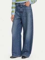 Weekend Max Mara Jeansy Madia 2625186081 Granatowy Wide Leg. Niebieskie jeansy damskie Weekend Max Mara, bez wzorów, z bawełny. Za 989.99 zł.