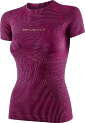 Brubeck Koszulka damska 3D PRO z krótkim rękawem SS13730 fioletowy XL. Fioletowe bluzki damskie Brubeck, xl, bez wzorów, bez kołnierzyka, bez ramiączek. Za 153.57 zł.