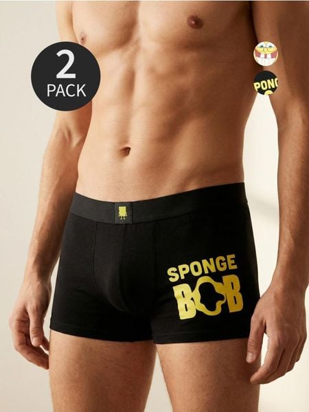 Bokserki Classic 2 pack Spongebob - wielobarwny. Bokserki męskie Sinsay, bez wzorów. Za 29.99 zł.