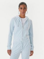 Juicy Couture Bluza Madison JCWAS225306 Błękitny Slim Fit. Niebieskie bluzy damskie Juicy Couture, s, bez wzorów, z syntetyku, bez ramiączek, bez kaptura. Za 239.99 zł.