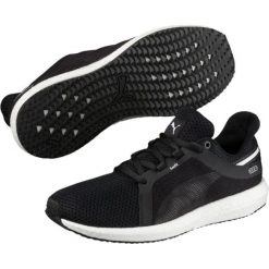 Puma buty treningowe Mega NRGY Turbo 2 Wns Black Wh 40. Czarne obuwie sportowe damskie Puma, bez wzorów, z gumy, bez zapięcia, na fitness i siłownię. W wyprzedaży za 259.00 zł.