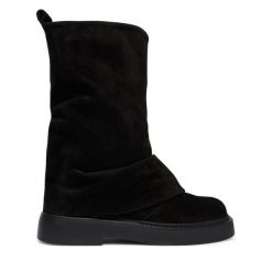 Botki Bronx. Czarne botki damskie Bronx, bez wzorów, bez obcasa, na płaskiej podeszwie, bez zapięcia. Za 799.99 zł.