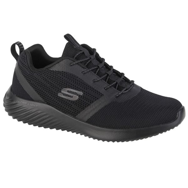 Buty sportowe Sneakersy męskie, Skechers Bounder. Czarne buty sportowe męskie Skechers, bez wzorów, z materiału, bez zapięcia, trekkingowe. Za 287.00 zł.