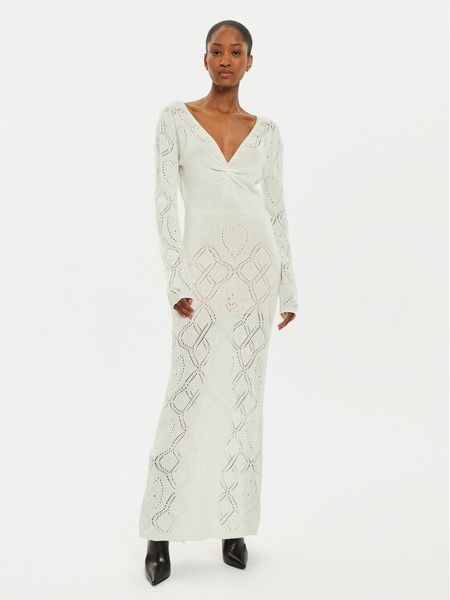 TWINSET Sukienka dzianinowa 242TP3451 Biały Slim Fit. Białe sukienki damskie Twinset, xl, bez wzorów, z dzianiny, bez kołnierzyka, bez ramiączek. Za 899.99 zł.