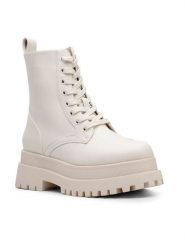 DeeZee Trzewiki H38-STORMZ-2 Beżowy. Brązowe botki damskie DeeZee, bez wzorów, ze skóry, bez obcasa, na słupku, bez zapięcia. Za 199.99 zł.