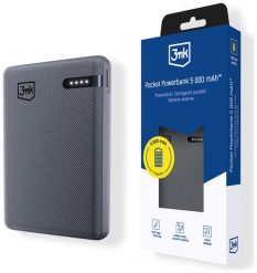 3mk Pocket Powerbank 5000 mAh 12W USB 1C szary. Szare powerbanki . Za 71.90 zł.