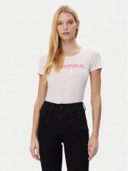 Guess T-Shirt W5GI14 J1314 Różowy Regular Fit. Czerwone t-shirty damskie Guess, s, z aplikacjami, z bawełny, bez kołnierzyka, bez ramiączek. Za 99.99 zł.