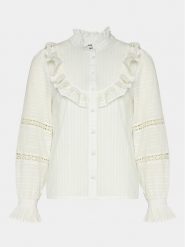 NAF NAF Bluzka Holaia C1 YHNC59 Écru Regular Fit. Bluzki damskie NAF NAF, bez wzorów, z bawełny, bez kołnierzyka, bez ramiączek. Za 229.99 zł.