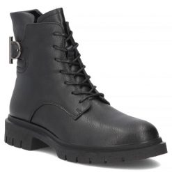 Skórzane botki damskie workery czarne Filippo DBT8018. Czarne botki damskie Filippo, bez wzorów, ze skóry, bez obcasa, bez zapięcia. Za 259.99 zł.