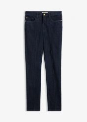 Jeansy skinny high waist. Niebieskie jeansy damskie bonprix, bez wzorów, z jeansu, z podwyższonym stanem. Za 129.99 zł.