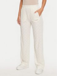 Guess Spodnie materiałowe Krissy V4BB05 KCHS2 Biały Relaxed Fit. Białe spodnie materiałowe damskie Guess, z aplikacjami, z materiału. Za 219.99 zł.