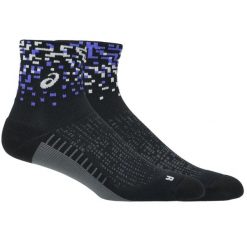 Skarpetki sportowe dla dorosłych Performance Run Quarter Sock. Czarne skarpetki damskie Asics, bez wzorów, z nylonu. Za 69.99 zł.