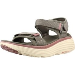 Sandały SKECHERS 141755S Zielony. Zielone sandały damskie Skechers, bez wzorów, z materiału, bez obcasa, bez zapięcia. Za 249.99 zł.