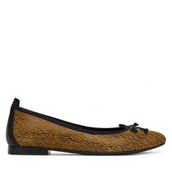 Baleriny Lasocki. Brązowe balerinki damskie Lasocki, bez wzorów, bez obcasa, bez zapięcia. Za 149.99 zł.