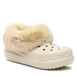 Klapki Crocs. Brązowe klapki damskie Crocs, bez wzorów, bez obcasa, bez zapięcia. Za 319.99 zł.