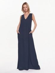 Fabiana Filippi Sukienka letnia ABD273W223 Granatowy Regular Fit. Niebieskie sukienki damskie Fabiana Filippi, na lato, bez wzorów, z wiskozy, bez kołnierzyka, bez ramiączek. Za 2,129.00 zł.