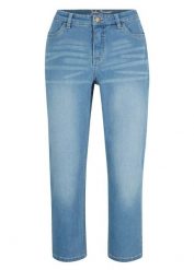 "Dżinsy 7/8 ""komfort-stretch""". Niebieskie jeansy damskie bonprix, bez wzorów, z jeansu. Za 119.99 zł.