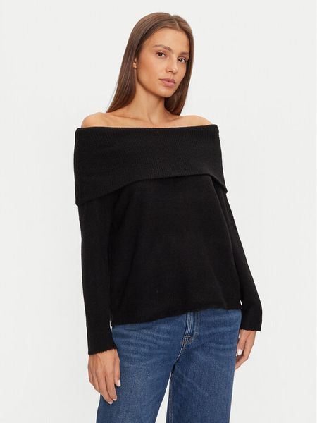 Brave Soul Sweter LK-248EVERLYNA Czarny Regular Fit. Czarne swetry nierozpinane damskie Brave Soul, m, bez wzorów, z syntetyku, bez kołnierzyka, bez ramiączek. Za 69.99 zł.