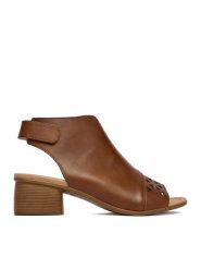 Remonte Sandały CEO-R8772-24 Brązowy. Brązowe sandały damskie Remonte, bez wzorów, ze skóry, bez obcasa, na słupku, bez zapięcia. Za 379.99 zł.