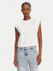 Patrizia Pepe T-Shirt 2M4443/J289-W103 Biały Regular Fit. Białe t-shirty damskie Patrizia Pepe, m, bez wzorów, z bawełny, bez kołnierzyka, bez ramiączek. Za 399.99 zł.