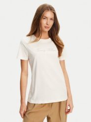 Tommy Hilfiger T-Shirt Script WW0WW47210 Écru Regular Fit. T-shirty damskie Tommy Hilfiger, s, bez wzorów, z bawełny, bez kołnierzyka, bez ramiączek. Za 139.99 zł.