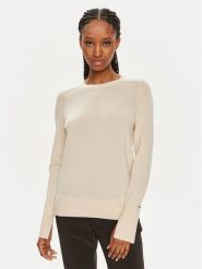 Calvin Klein Sweter K20K207575 Beżowy Regular Fit. Brązowe swetry nierozpinane damskie Calvin Klein, s, bez wzorów, z wełny, bez kołnierzyka, bez ramiączek. Za 559.99 zł.