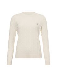 Gant sweter z dzianiny z wełny jagnięcej Kobiety Wełna beżowy, S. Brązowe swetry nierozpinane damskie GANT, s, bez wzorów, z dzianiny, casualowe, bez kołnierzyka, bez ramiączek. Za 799.95 zł.