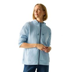 Damska Bluza Z Kapturem Bayletta Z Pełnym Zamkiem Błyskawicznym. Niebieskie bluzy damskie Regatta, l, bez wzorów, z dżerseju, bez ramiączek, z kapturem. Za 179.99 zł.