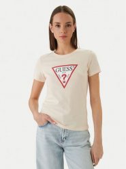 Guess T-Shirt W1YI1B I3Z14 Pomarańczowy Regular Fit. Brązowe t-shirty damskie Guess, xl, z aplikacjami, z bawełny, bez kołnierzyka, bez ramiączek. Za 149.99 zł.