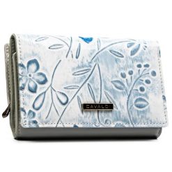 Pojemny portfel damski w kwiaty zamykany na zatrzask - 4U Cavaldi. Portfele damskie 4U Cavaldi, ze skóry. Za 89.99 zł.