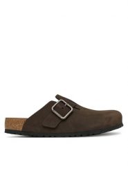 Birkenstock Klapki Boston Wire Buckle 1032760 Brązowy ciemny. Brązowe klapki męskie Birkenstock, bez wzorów, z nubiku, bez zapięcia. Za 779.99 zł.